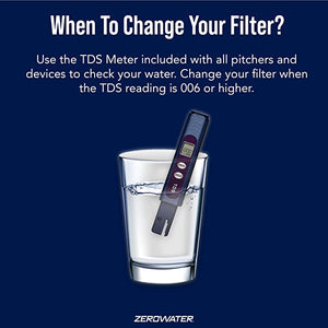 TDS meter with all zerowater pitchers