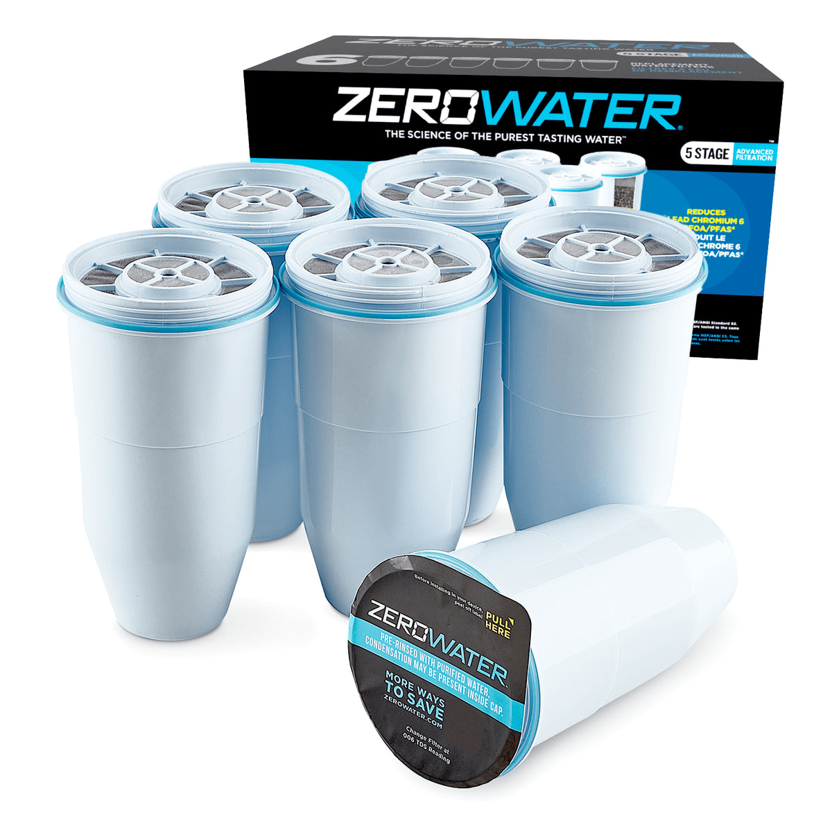 Certified ZeroWater filters for removing lead and PFAS

