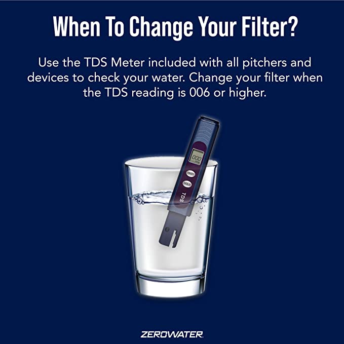 TDS meter with all zerowater pitchers